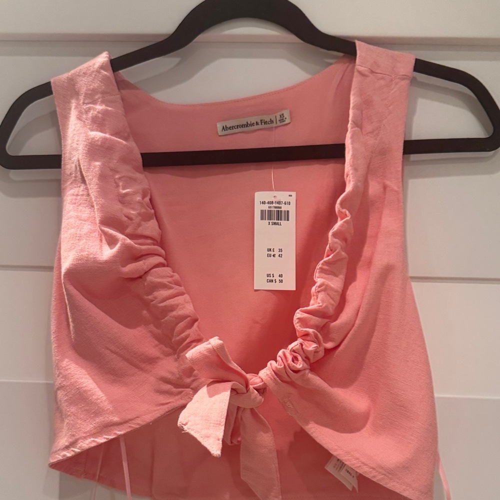 Abercrombie & Fitch Pink Ruched Tank Top